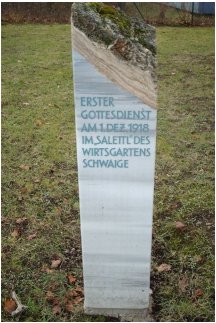 Gedenkstein 1. Gottesdienst in Ottobrunn