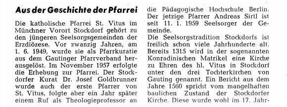 Kirchenzeitungsartikel 1970