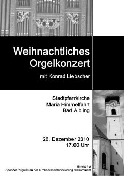 Plakat Weihnachtskonzert 2010