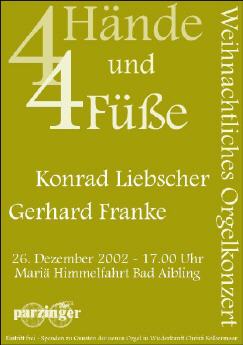 Plakat Weihnachtskonzert 2002