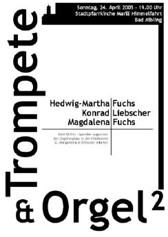 Plakat Orgelkonzert 2005