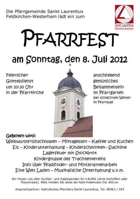 Pfarrfest Plakat 2012