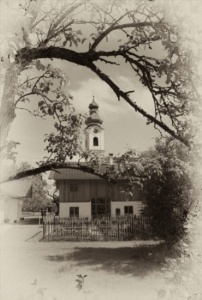 Blick auf Berbling in Sepia