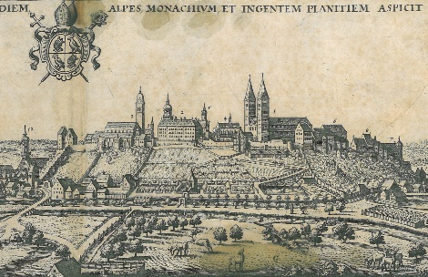 Domberg von Süden, Kupferstich von Matthäus Merian, 1644