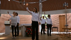 Theater im Pfingstgottesdienst. <br/>Foto:Wolfgang Groß