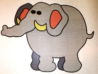 Türbild Elefant