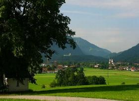 Blick auf Aschau vom Cafe Pauli aus<br/>13.7.2003<br/>Sr. Eva Maria