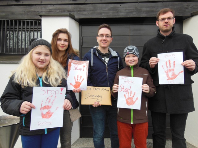 Rote-Hand- Aktion Minis aus Schönberg