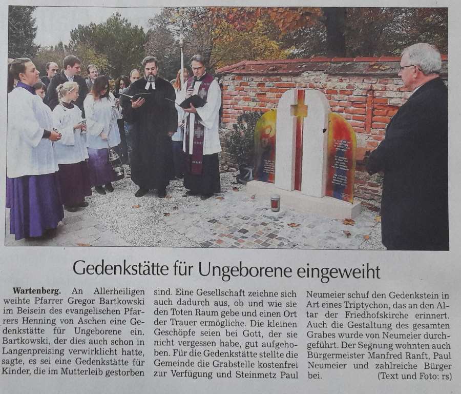 Einweihung Gedenkstätte für Ungebohrene