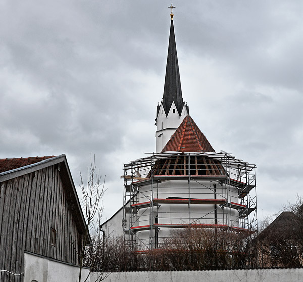 Arbeiten am Kirchendach, St. Johannes der Täufer Aspertsham, 2016