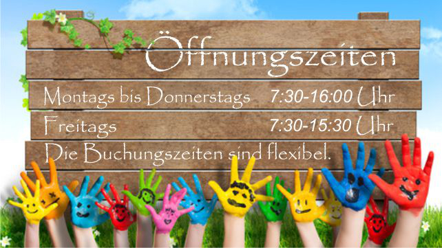 Öffnungszeiten:<br/><br/>Montag bis Donnerstag:             7:30 Uhr bis 16:00 Uhr<br/><br/>Freitag:                                           7:30 Uhr bis 15:30 Uhr