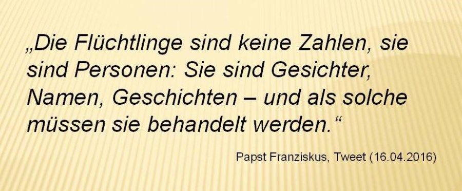 Flüchtlinge als Personen