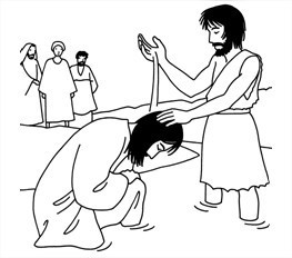 dessin bapteme jesus