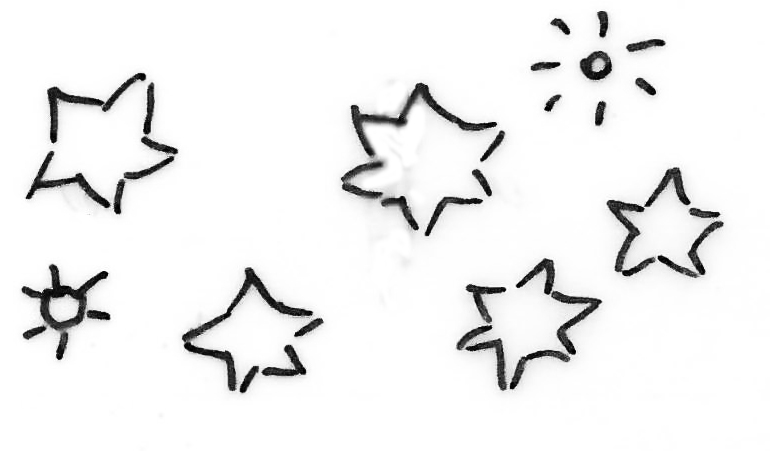 Sterne am Himmel Kinderzeichnung