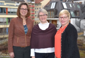 Mitarbeiterinnen des SkF Alexandra Krois, Carmen Zwerger und Marina Macke
