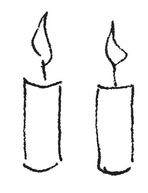 Zwei Kerzen Kinderzeichnung