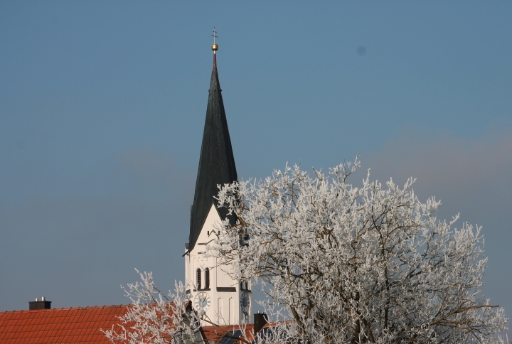 Kirche Hettenshausen Winter Raureif
