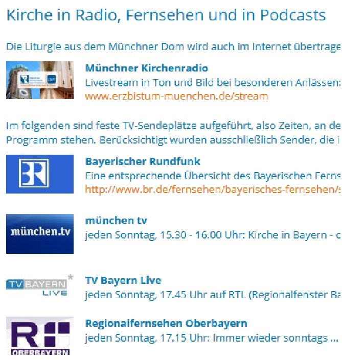 Die Kirchen in Radio, Fernsehen, Podcasts - Logo