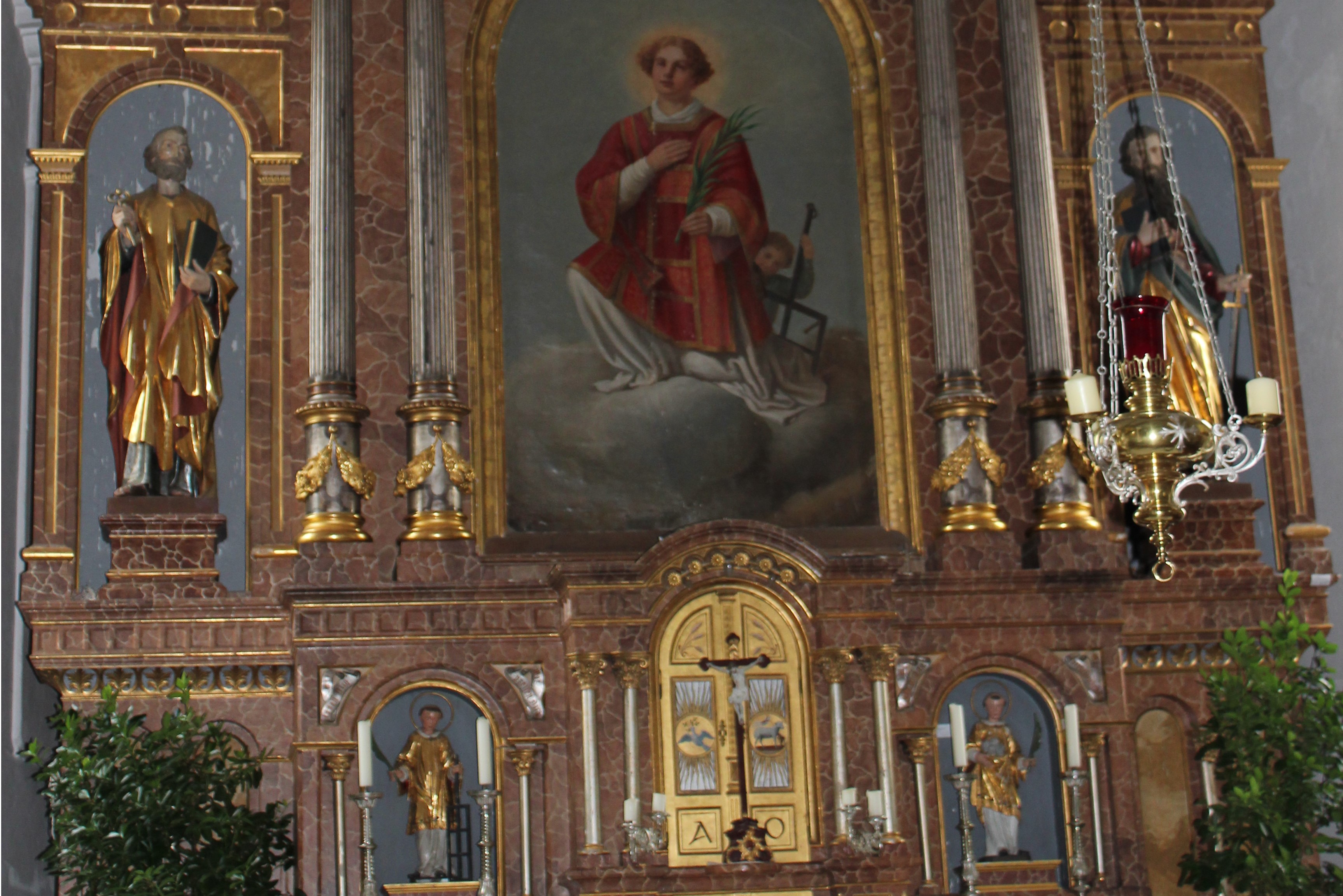 Ausschnitt des Hochaltars der Pfarrkirche Haindlfing