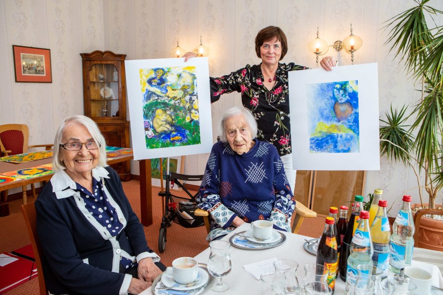 Gruppenfoto v.l.n.r.: Gerda Döring (99), Ingrid Schilling (97) und Angelika Stauber (59)