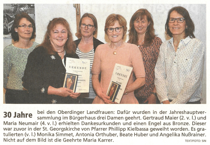 2018-06-04_Pressebericht_30_Jahre_Landfrauen_Oberding_Erdinger_Anzeiger_02