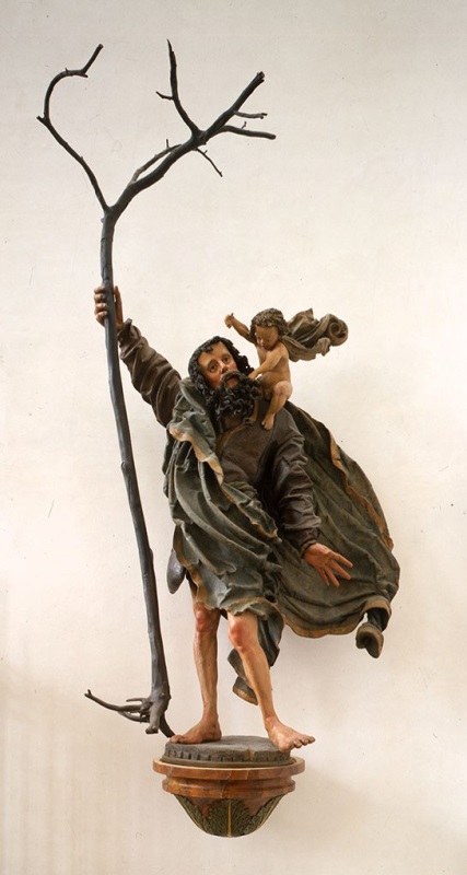 Unbekannt Heiligenfigur Schwarze Madonna Schlüsselanhänger Höhe 4cm mit Anhänger Heiliger Christophorus