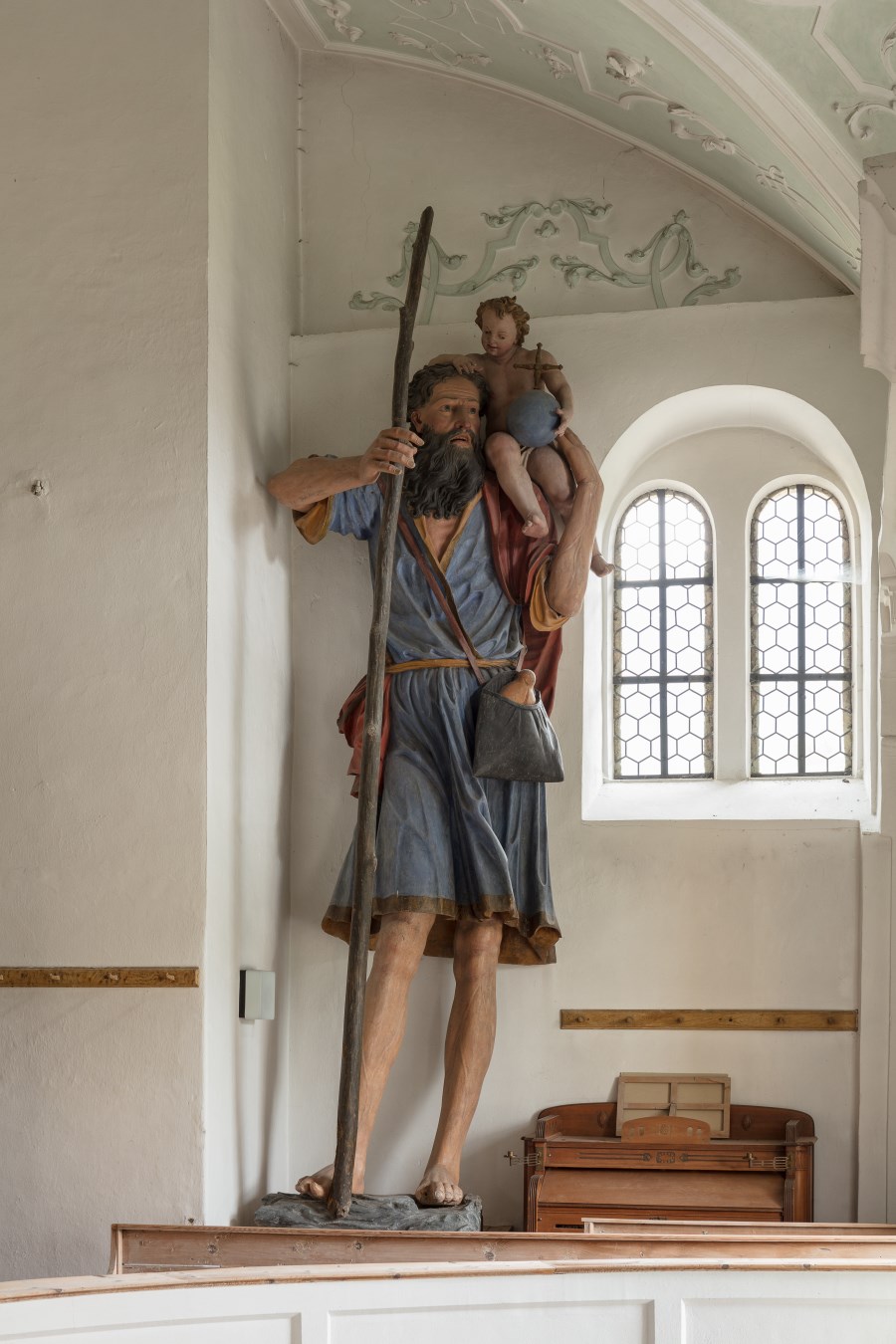Ettenberg Wallfahrtskirche Mariä Heimsuchung monumentale Christophorusfigur