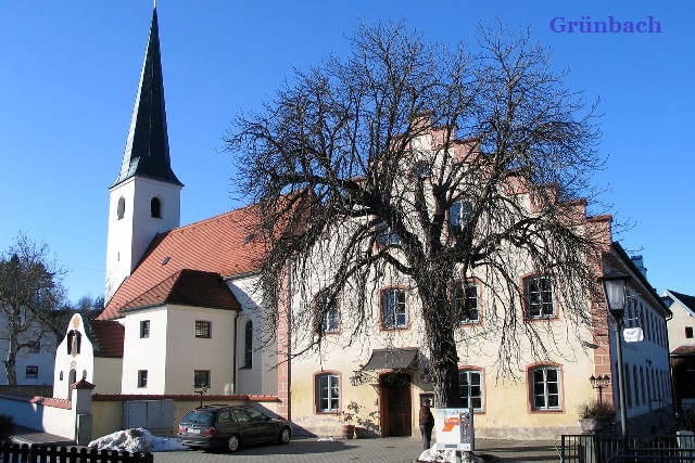 Grünbach Kirche und Gasthaus