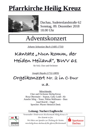 Adventskonzert am 9.12.2018 in Heilig Kreuz, Dachau