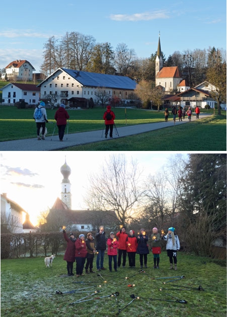 Meditatives Nordic Walking Trostberg Oberfeldkirchen Tinning