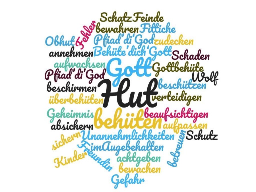 Wordcloud behütet sein