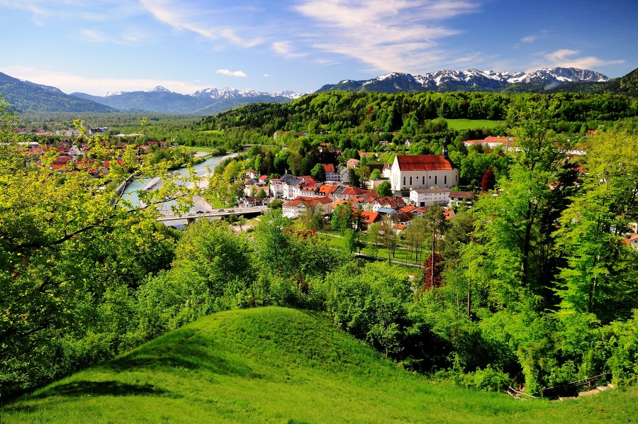 Blick auf Bad Tölz vom Kalvarienberg