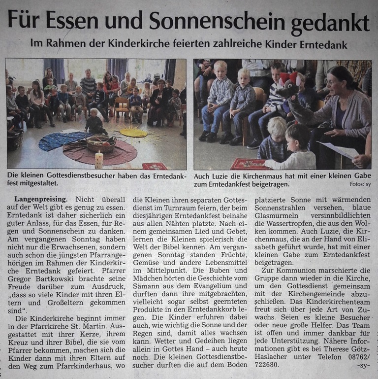 Artikel in der Moosburger Zeitung vom 07.10.2019