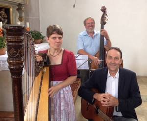 Foto der drei Musiker der Familiengottesdienst Musik Riedering