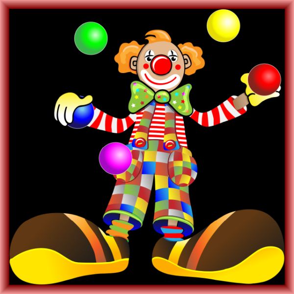 jonglierender Clown