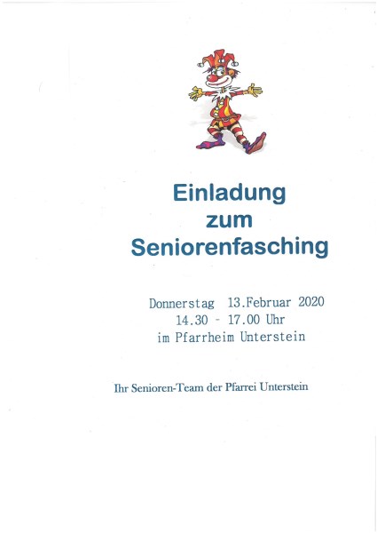 Plakat Sen.Fasching 2020