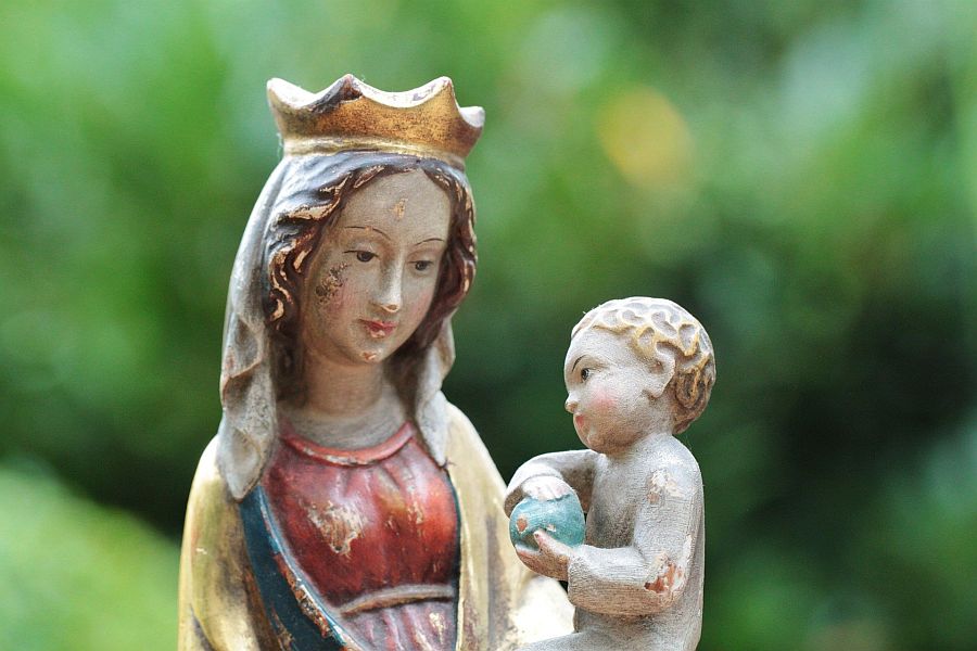 Holzfiguren Maria mit Jesuskind