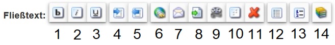 Zeigt die Formattierungs Icons im Fließtext Modul