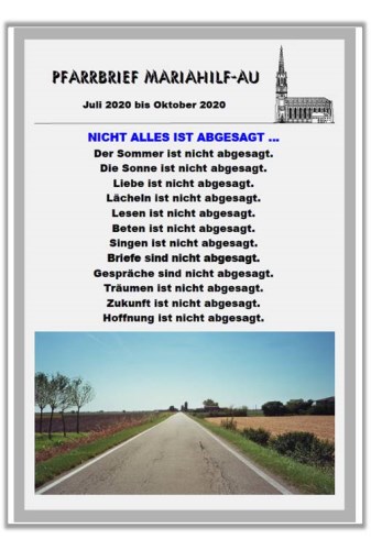 Mariahilf Sommer-Pfarrbrief