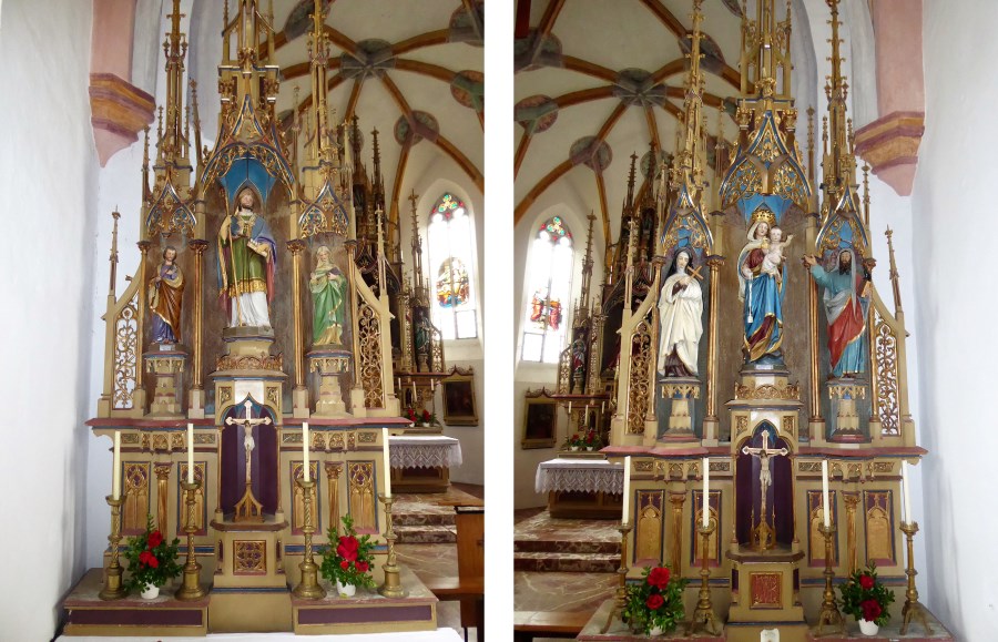 Die beiden Seitenaltäre der Peterskirche.