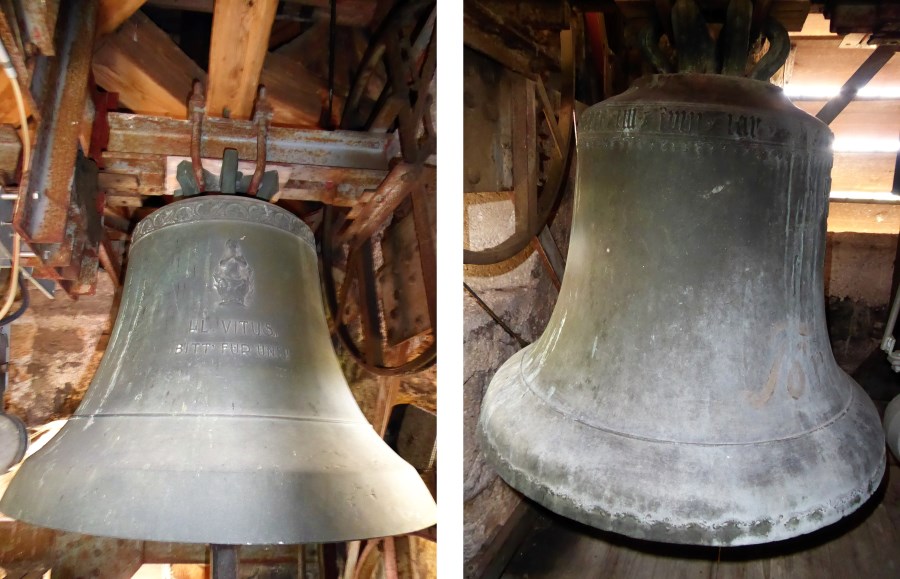 Die beiden kleinen Törringer Glocken. Vitusglocke und Josefsglocke.