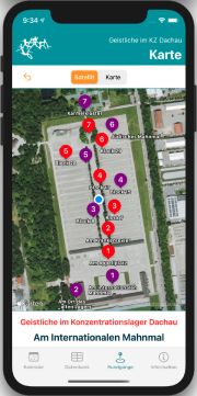 Kartenansicht Gedenk-App