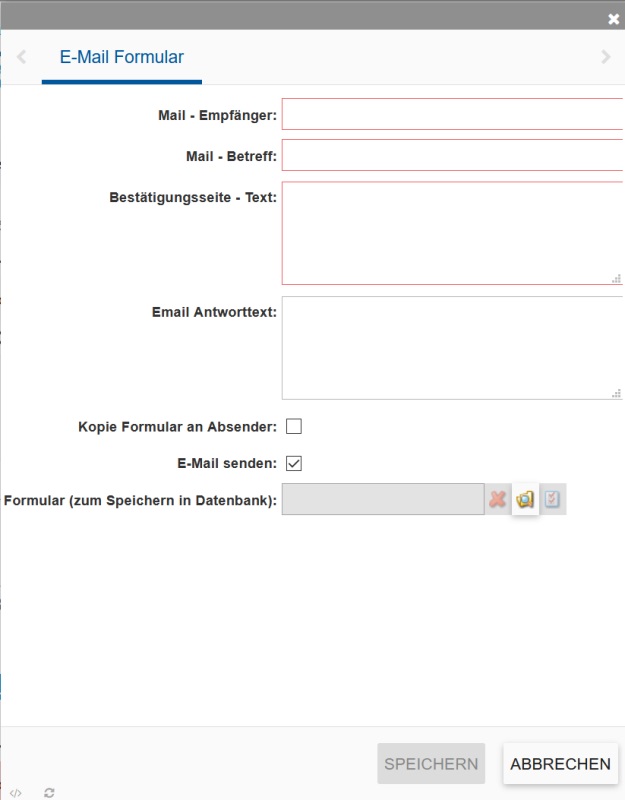 E-Mail Formular konfigurieren