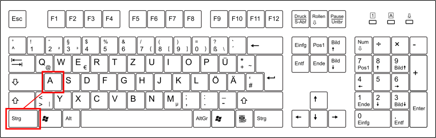 Bildserie Tastatur (Strg-A)