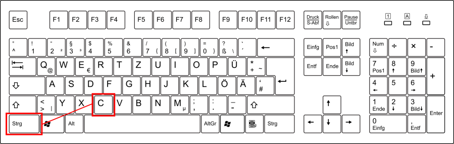 Bildserie Tastatur (Strg-C)