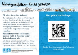 Plakat Online-Befragung<br/>Wirkung entfalten * Kirche gestalten