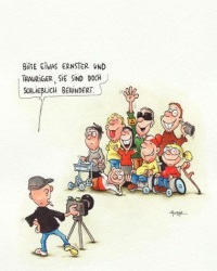 Hubbe Cartoon Schwerbehinderte