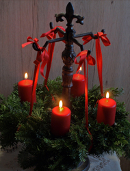Adventskranz rot 4 Lichter