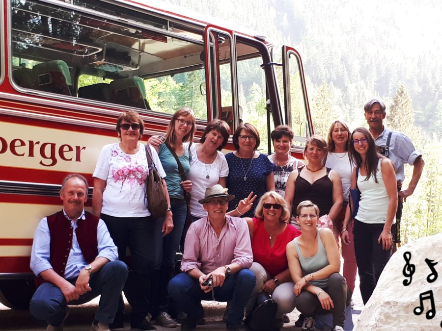 Gruppenfoto beim Chorausflug zur Kaiserklamm