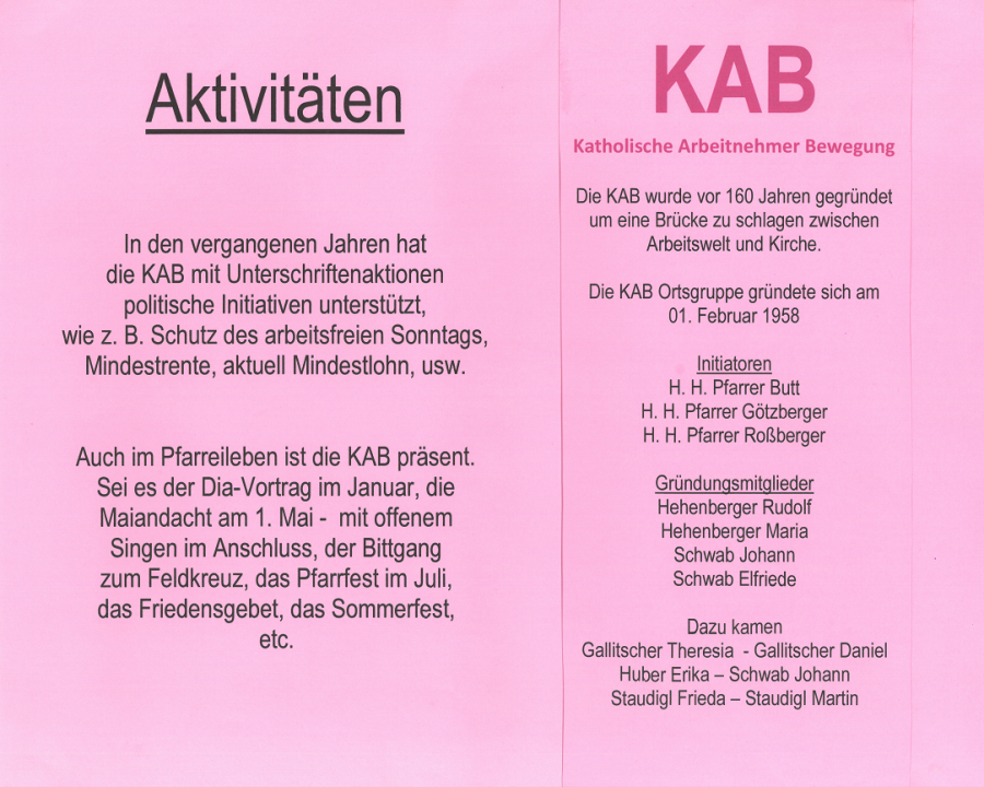 Collage der KAB Neufahrn